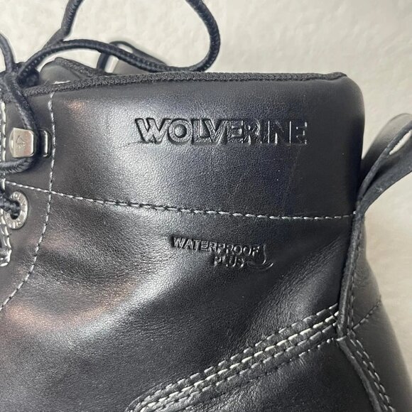 Wolverine I-90 DuraShocks Black Leather 6" Work Boot WP W200147 Men's Size 13 M - Picture 10 of 14